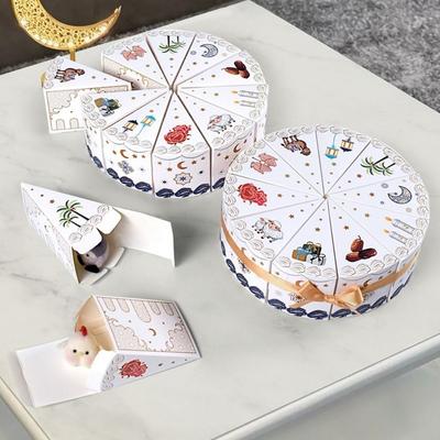 10 Piezas/Bolsa Caja de Regalo de Papel con Forma de Pastel Cajas de Embalaje para Postres Triangulares de Oriente Medio Caja de Regalo Linda para Ramadán Fiesta
