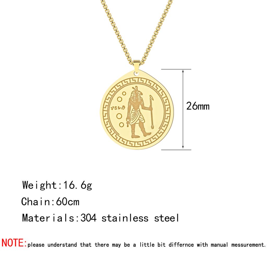 Kinitial Juego de Acero Inoxidable Colgante de Dios Collar Amuleto Religión Egipcia Cadena Gargantilla Collares Colgante Statement Joyería Regalo