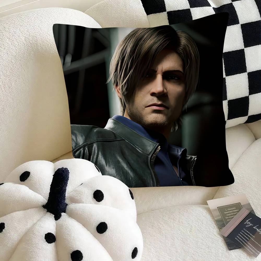 Leon Kennedy R-Resident E-Evil Pillow Case Fashion Square Pillowcase Bedroom Sofa Room Ins Decoration Leisure