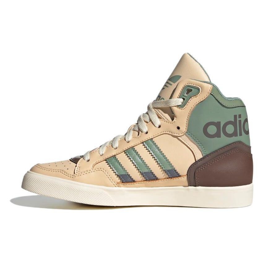 Adidas Originals Extaball Comfortable Durable High-Top Skate Shoes Unisex Sneakers Brown Green ID1132