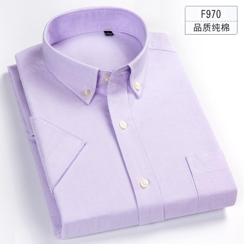 Summer Pure Cotton Men's Plaid Short-sleeved Shirt Casual Business Cotton Half-sleeved Young and Middle-aged Shirt