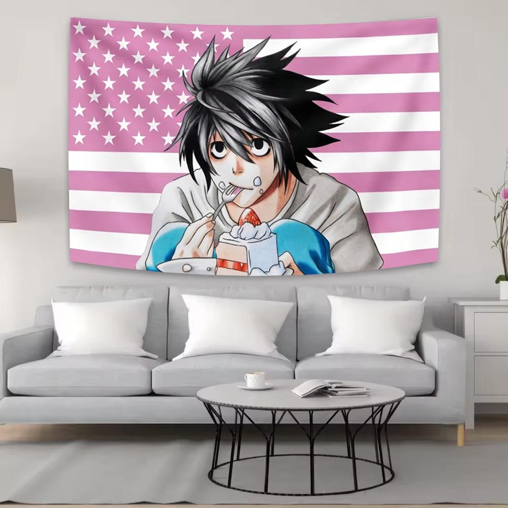 

Aesthetic Anime Tapestry Death Note Wall Hanging Backdrop Cloth Banner For Bedroom Dorm Living Room Home Wall Decoration 74x94cm(29x37in)