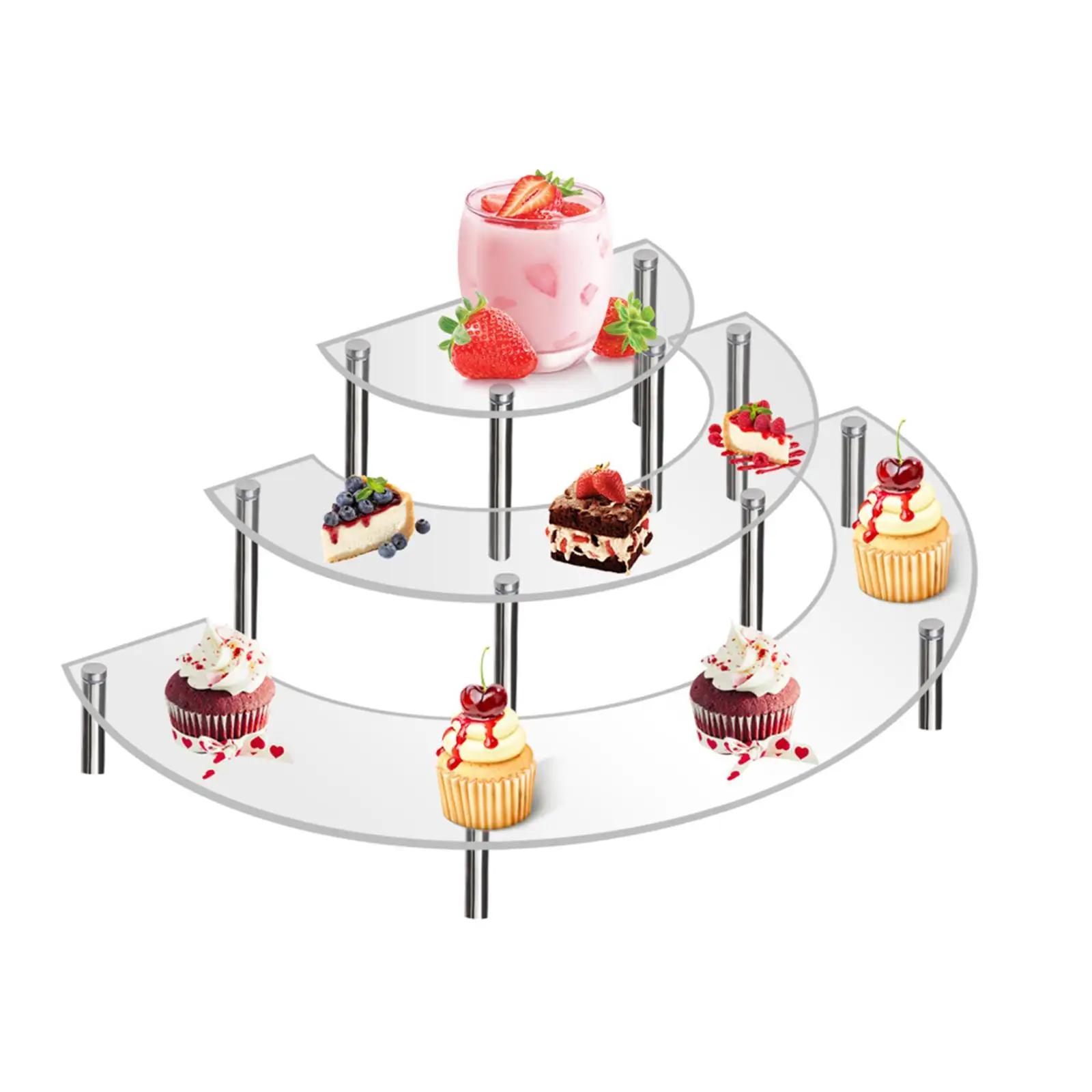 

3 Tier Acrylic Display Stand Jewelry Organizer Showcase Cupcake Stand Cake Dessert Storage Rack Holder Party Decor чистый