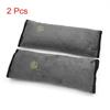 2pcs Gray Safety Strap Cover Pillow Seat Belt Pad Shoulder Cushion Decor for Car
