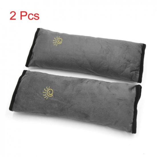 

2pcs Gray Safety Strap Cover Pillow Seat Belt Pad Shoulder Cushion Decor for Car