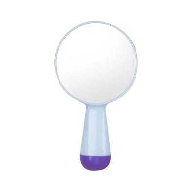 Cute Round Handle Mirror Macaroon Color Portable Cosmetic Mirror Plastic Hand-held Makeup Mirror