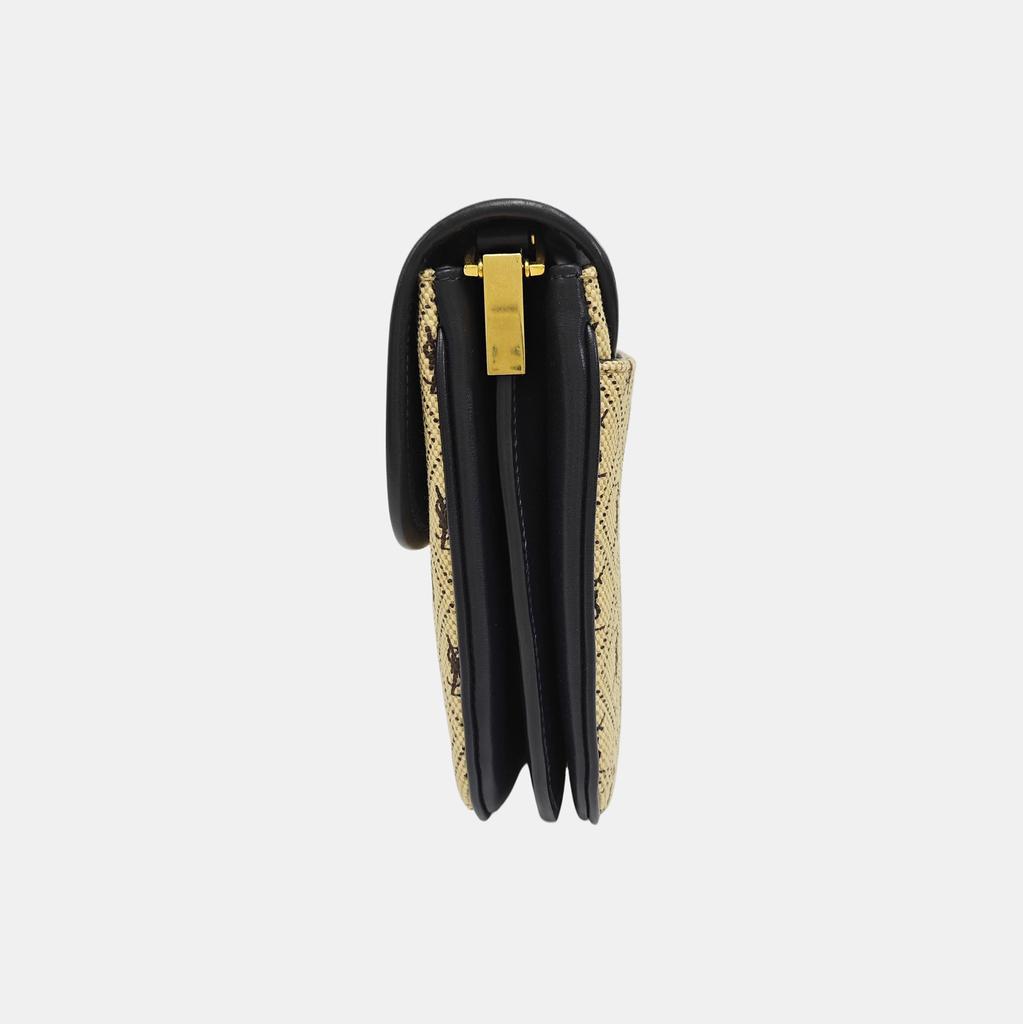 [Pre-Owned] Ysl Monogram Vintage Gold Buckle Logo Canvas And Leather Camera Bag - Very Good #C7V8U1