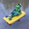 Floating Resin Frog Figurine Funny Frog on A Pool Float Statue for Outdoor Garden