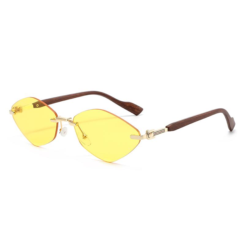 Retro Metal Frameless Sunglasses for Men and Women Fashion Trendy UV Resistant Outdoor Sunscreen Sunshade Glasses