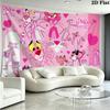 Pink Panther Wall Tapestry Aesthetic Wall Hanging Printed Fabric Blanket Decorative Tapestries for Bedroom Living Room Home Decor