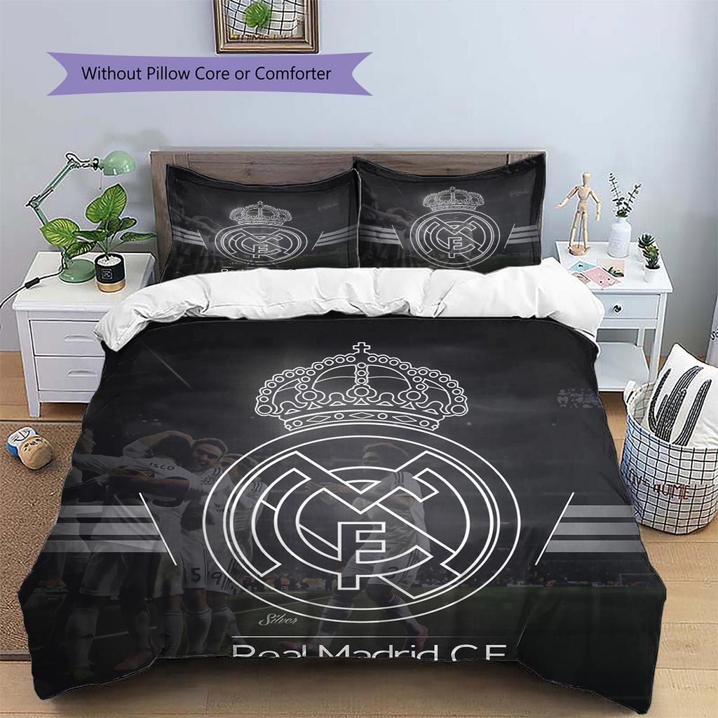 Real Madrid C.F.  Set cu model cuvertură de pat Decorațiune interioară Cadou (1 * față de plapumă + 2 * fețe de pernă fără umplutură)