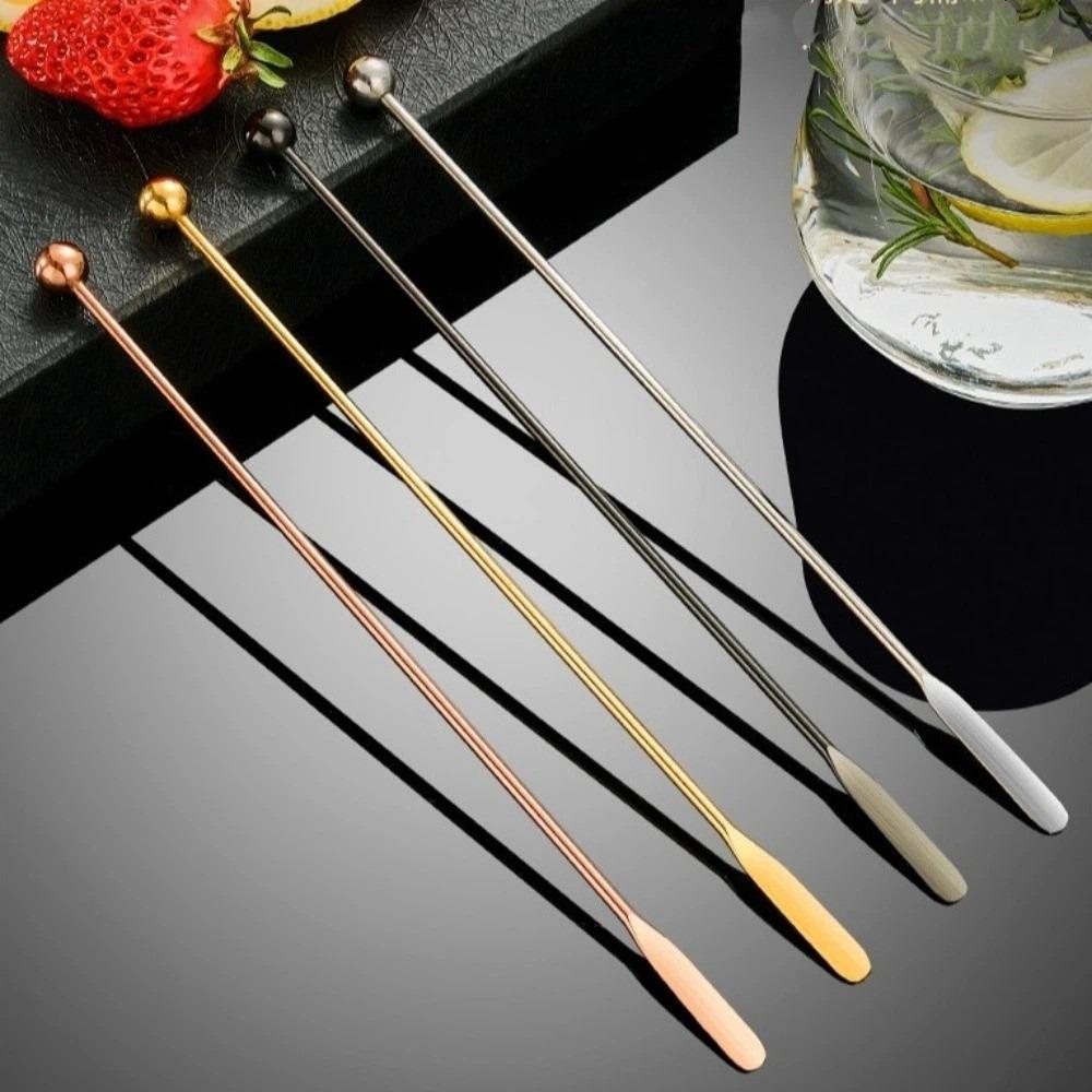 Professional Stainless Steel Mixing Stick Long Handle Ball Peen Stirring Rod Reusable Decoration Bar Stir Sticks Bartender Tools