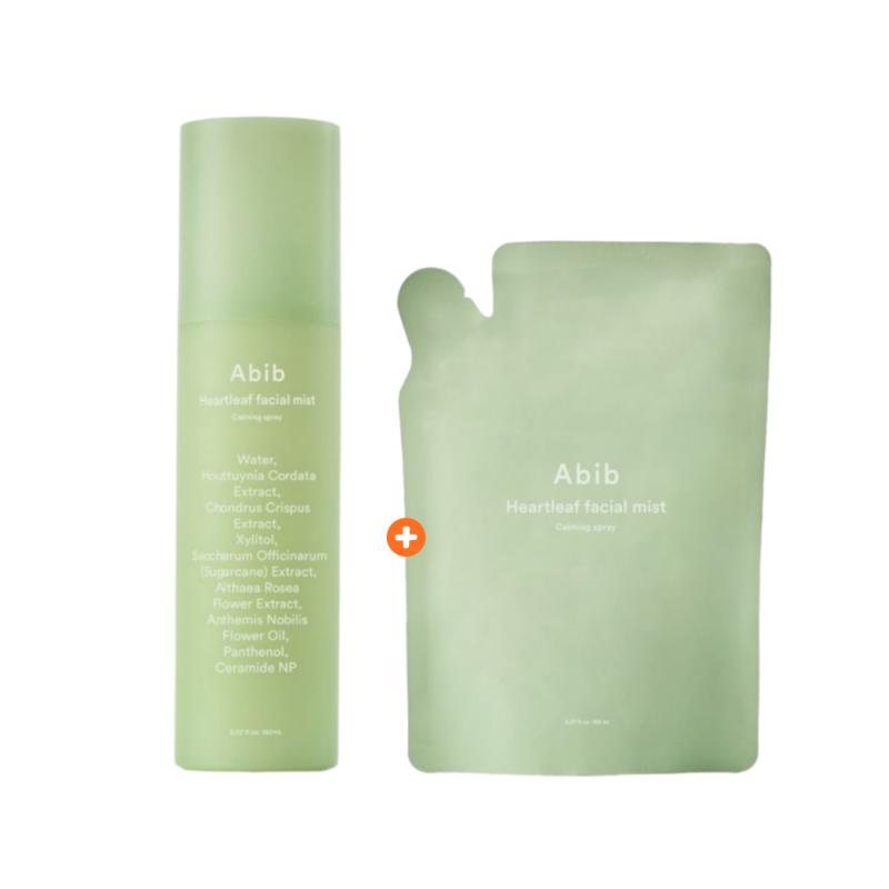 [Abib] Heartleaf Facial Mist Calming Spray 150ml + 150ml Refill Set Intensive Soothing & Hydrating Relief