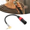 EBTOOLS XLR Male to 3.5mm Stereo Microphone Cable 90 Degree L-Shaped 3 Inches Support for Computer MP3 DVD CD Player TV 0.5m