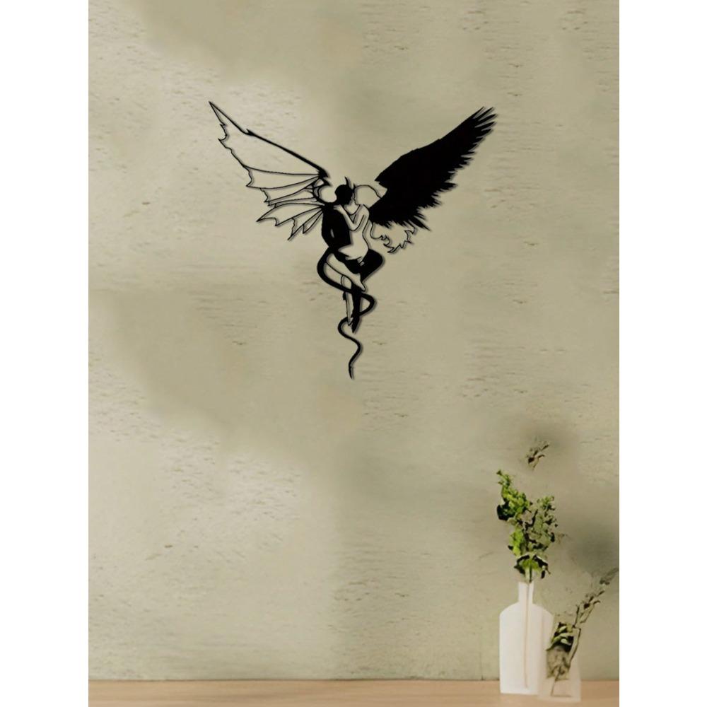 1pc Gothic Demon Angel Metal Wall Art Gothic Home Decor Iron Craft Ornament For Room Personalized Gift