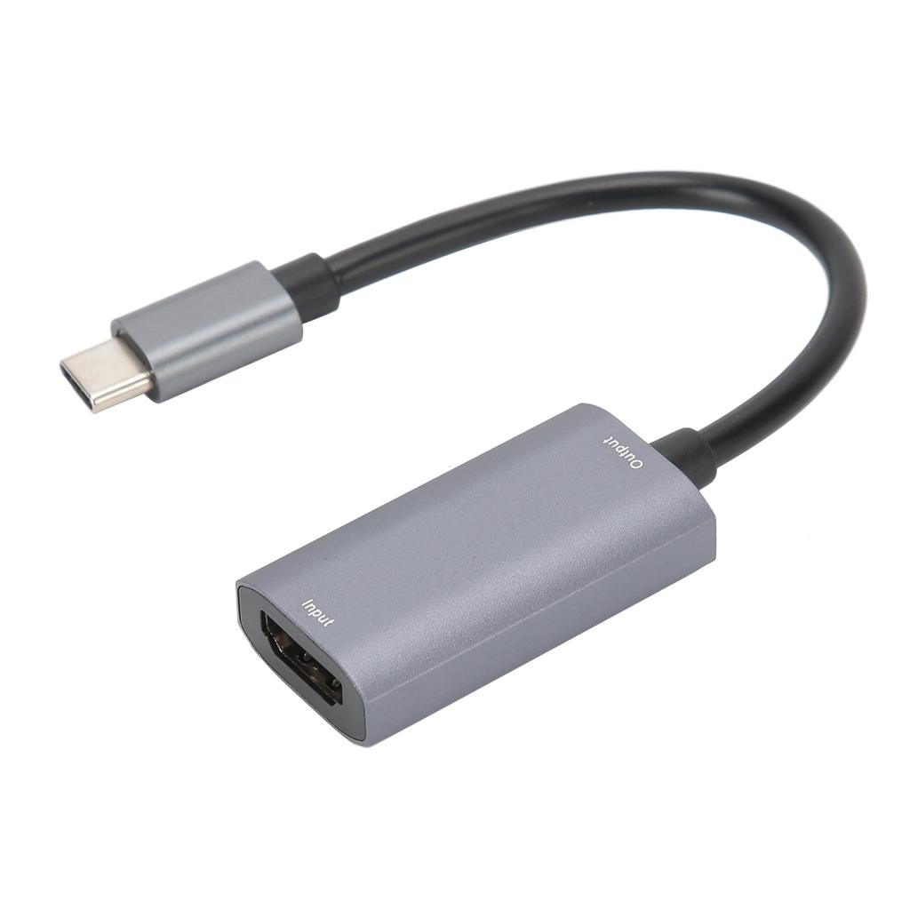 Portable Video Capture Card Equipment HDMI F To Type C M Maximum Support 1080P Gray