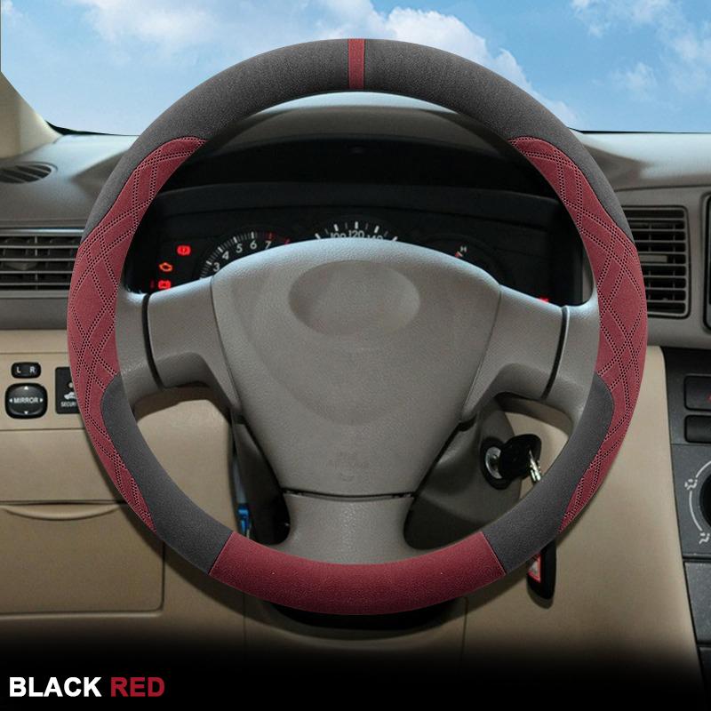 Suede Car Steering Wheel Cover Wrap for Toyota COROLLA EX 2004-2010 2012 2013 Toyota Corolla 2007-2026 Anti Slip Breathable