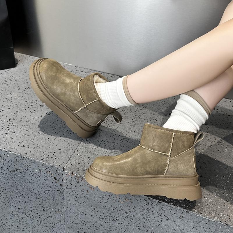Women's Snow Boots Flat-soled, Non-slip Women Ankle Boots and Short Boots Winter Warm Slip-on Female Boots