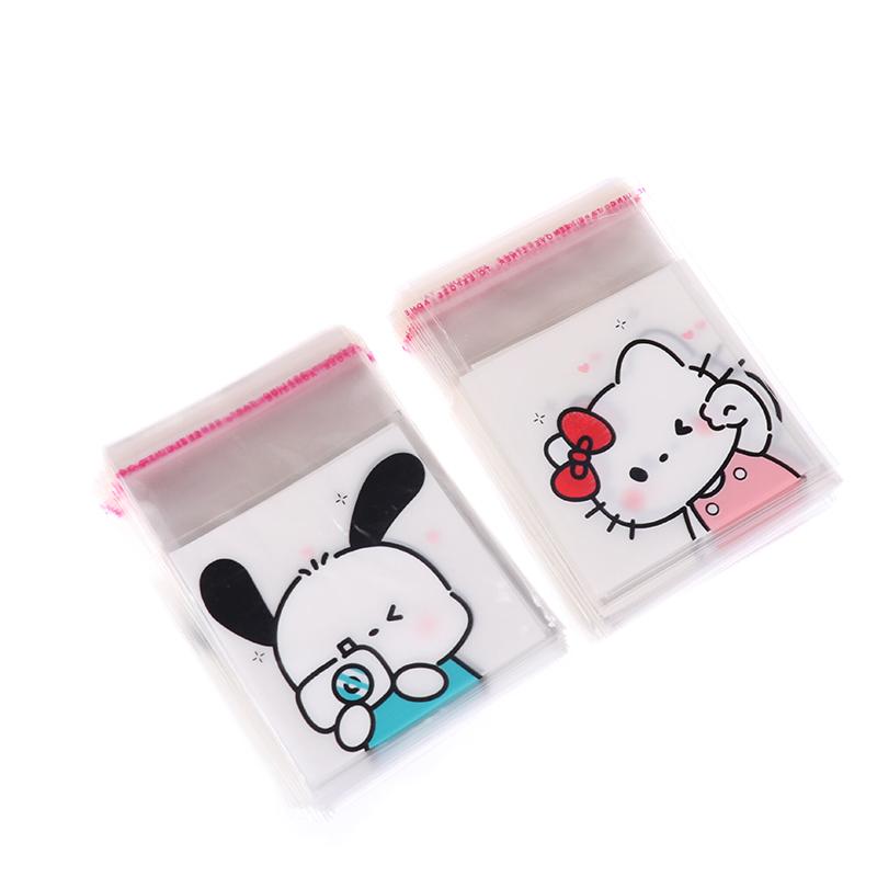100Pcs Cute Hello Kitty Pochacco Transparent Ziplock Bag Waterproof Packing Bags Candy Biscuit Self Sealing Bag Gift Bag