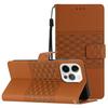 Applicable To iPhone17 Mobile Phone Leather Case 16Pro Solid Color Three-dimensional Rhombus Card Holder Protective Case 14plus