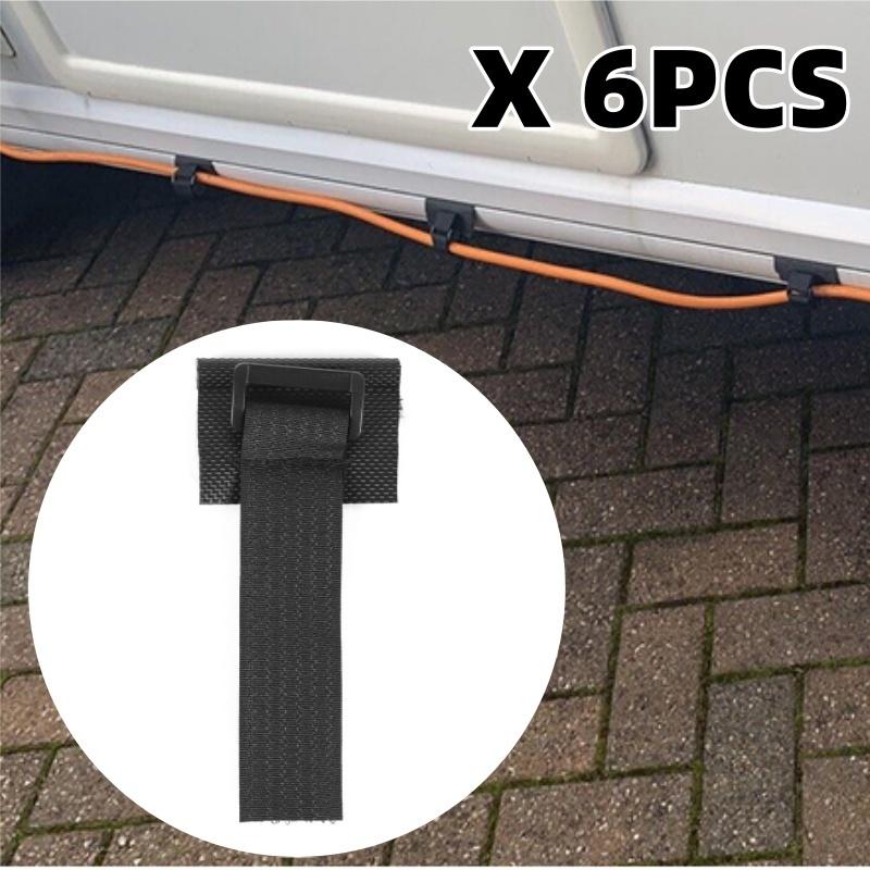 6pcs Caravan Power Cable And Fresh Water Pipe Support Straps Strong Fastener Bandage Belt Outdoor & Indoor Accessories