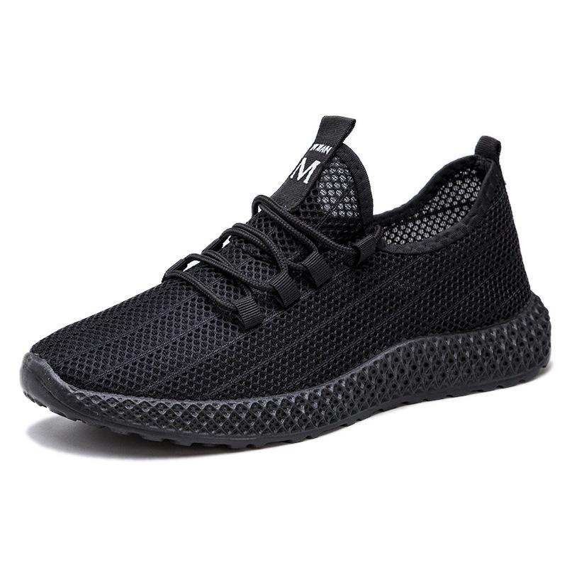 Fashion New Summer Men's Shoes Mesh Sneakers Fashion Flying Woven Running Shoes Trendy Black Casual Ultra-Soft Ultra-Light Mesh Shoes