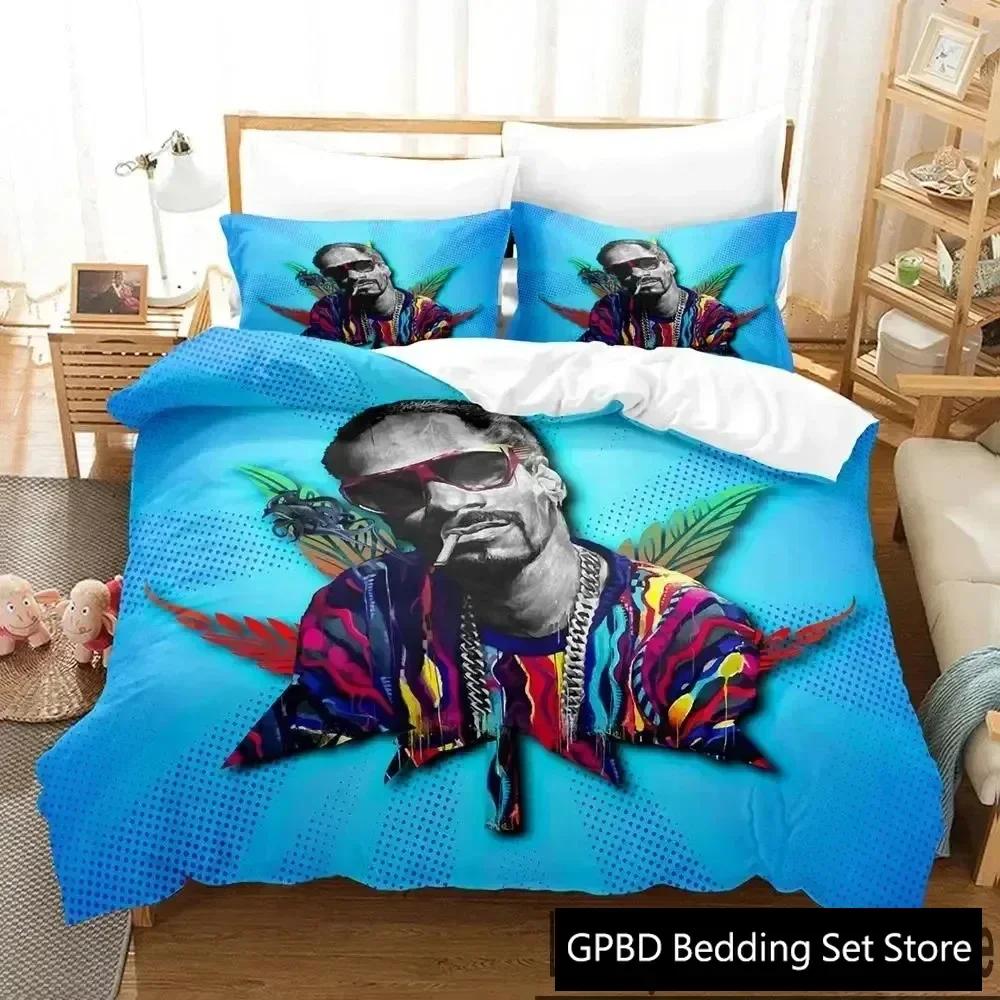 3D Print Snoop Dogg Rapper Bedding Set Boys Girls Twin Queen King Size Duvet Cover Pillowcase Bed Boys Adult Home Textileextile