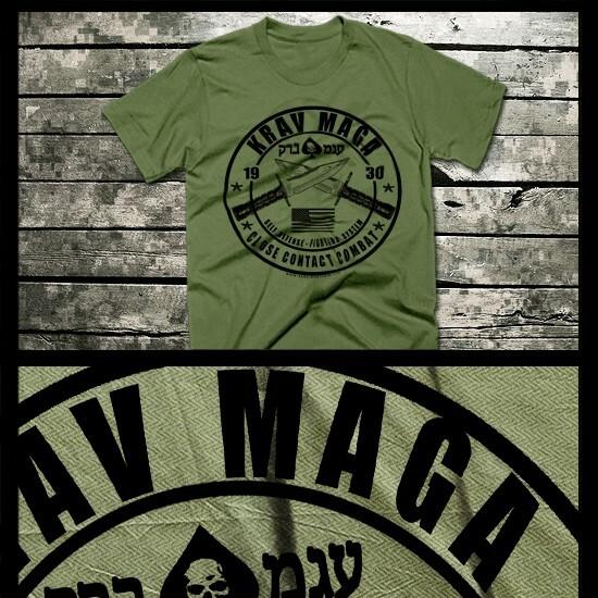 Krav Maga T-shirt Special Forces Military Martial Arts Combat Circle XL Green