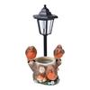 Garden Statue with LED Solar Lamp Weather Resistant Automatic Charging Outdoor Patio Sculpture Decor LED Light