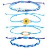 Pulseira da amizade Pulseira de corda trançada Pulseira de casal ajustável Conjunto de joias para festa Presentes
