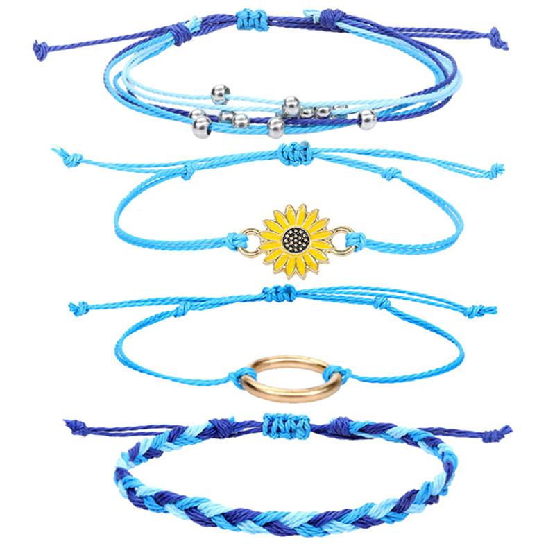 Pulseira da amizade Pulseira de corda trançada Pulseira de casal ajustável Conjunto de joias para festa Presentes