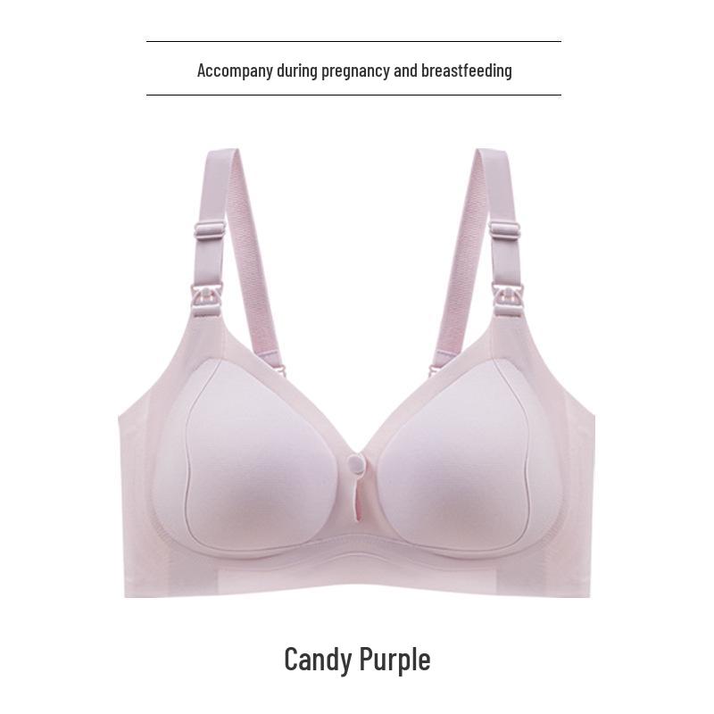 Breathable Front-Opening Maternity Nursing Bra - Class A Antibacterial, Mite-Proof, Wireless Support, Thin Style 38/85BCD