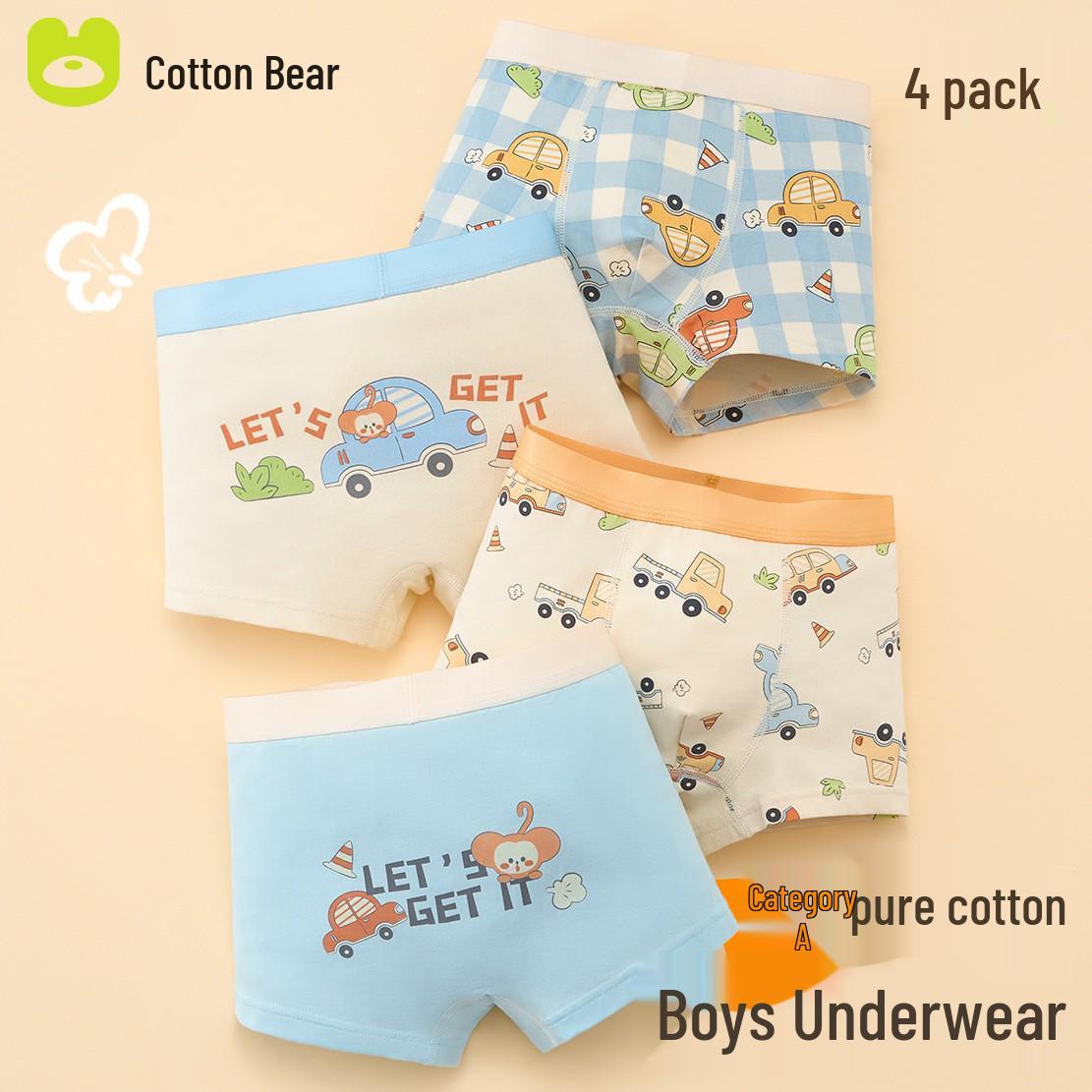 

Бавовняні боксери для хлопчиків - від малюків до старших дітей, антибактеріальні шорти, що не задираються M (Height 95-110cm, Weight 25-35kg)