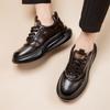 Fashion Genuine leather men's sports shoes Thick bottom comfortable casual versatile style Black Brown outdoor youth shoes High Quality