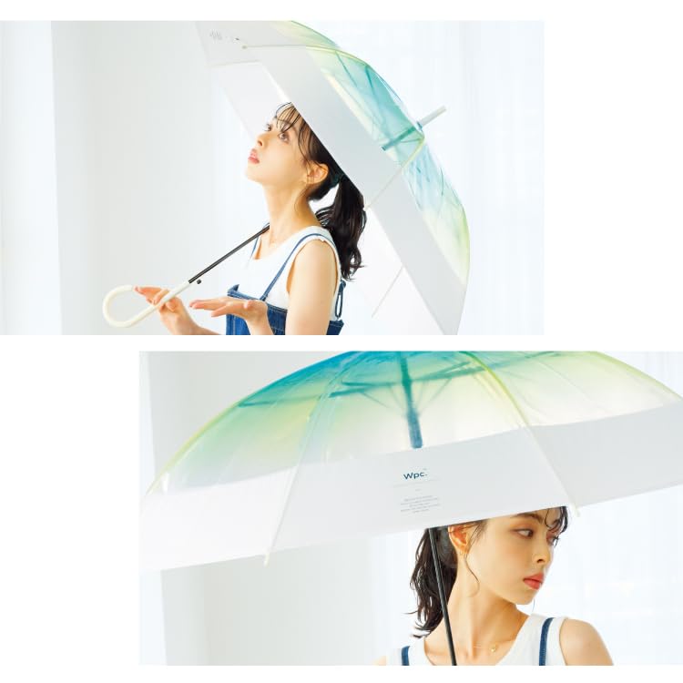 Rain Umbrella Gradient Long Perfect for and Wpc. [Vinyl Umbrella], Pink, Water-Repellent, 60cm, Umbrella, Long-Lasting, Women's, Large, Photogenic,