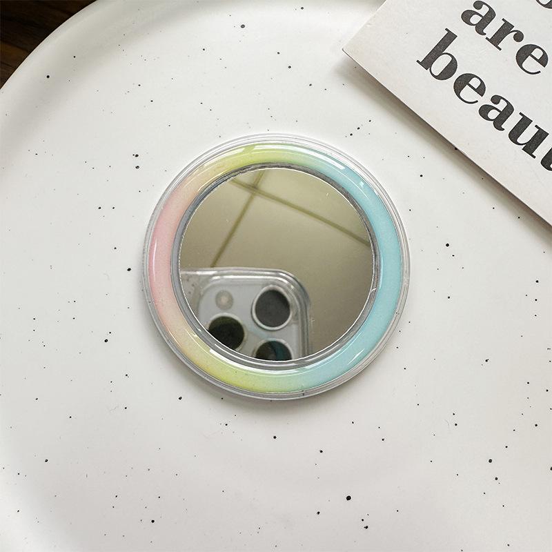 Magsafe Solid Color Magnetic Suction Transparent Mobile Phone Airbag Bracket Base Diy Mirror Portable Makeup Mirror Simple Refrigerator Sticker