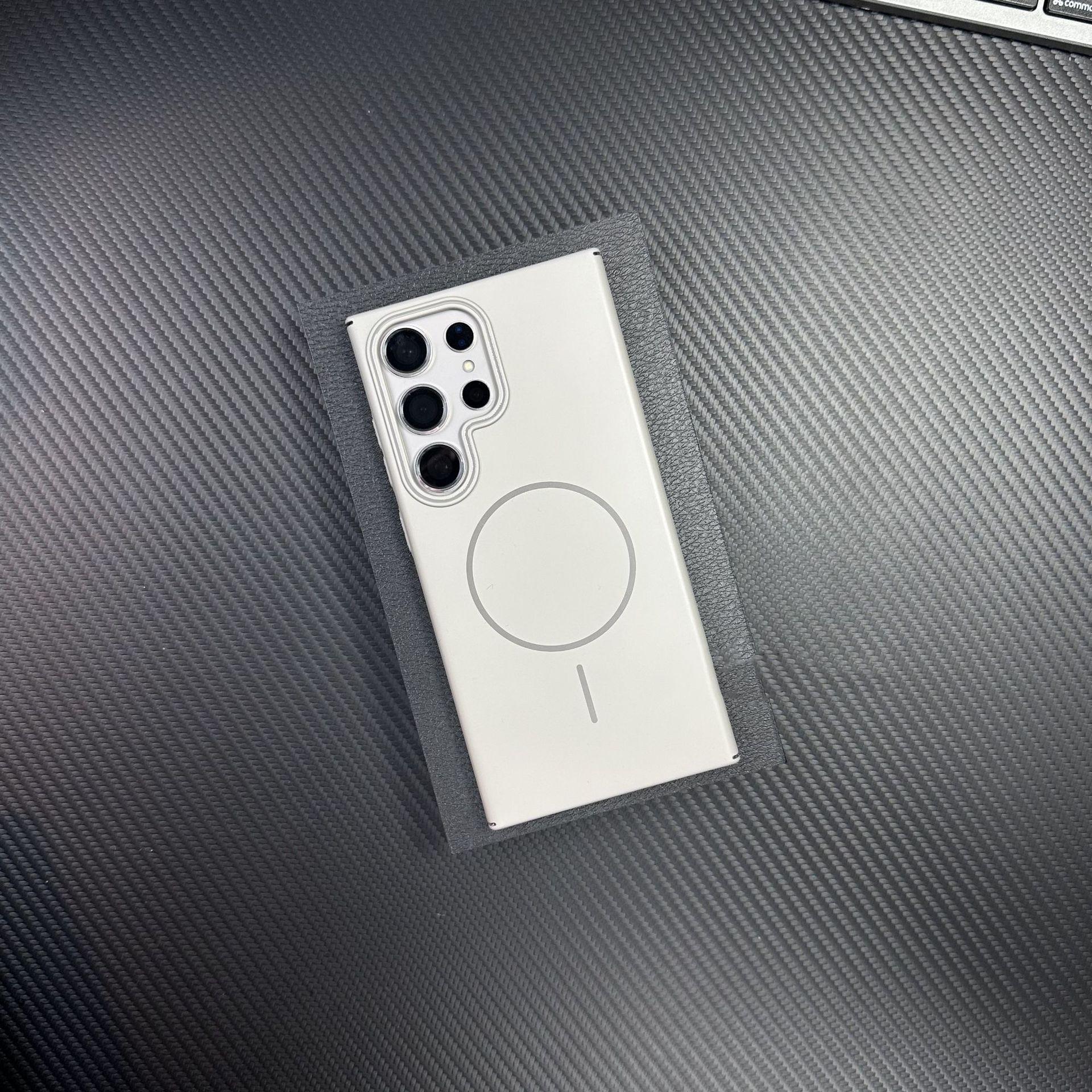 

Подходит для Samsung Galaxy S25ultra Тонкое магнитное кольцо-присоска Чехол для мобильного телефона Матовое покрытие Однотонный Противоударный S24 Ультратонкий Samsung Galaxy S25 Ultra