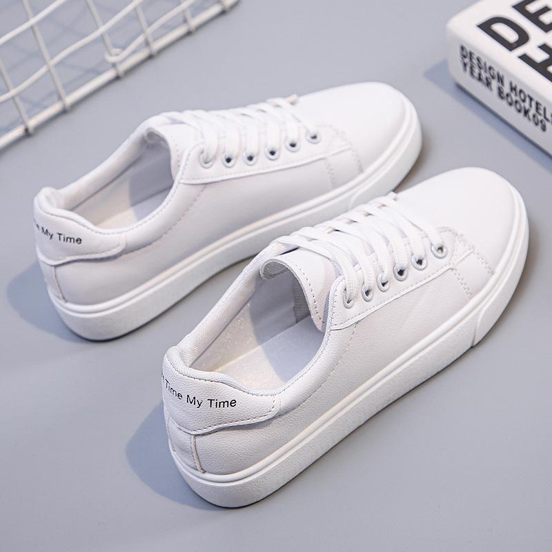 

2025 Весна/Осень Женские Белые Модные Кроссовки на Низком Каблуке - Плоский Каблук, Повседневный Спортивный Стиль 39 белый