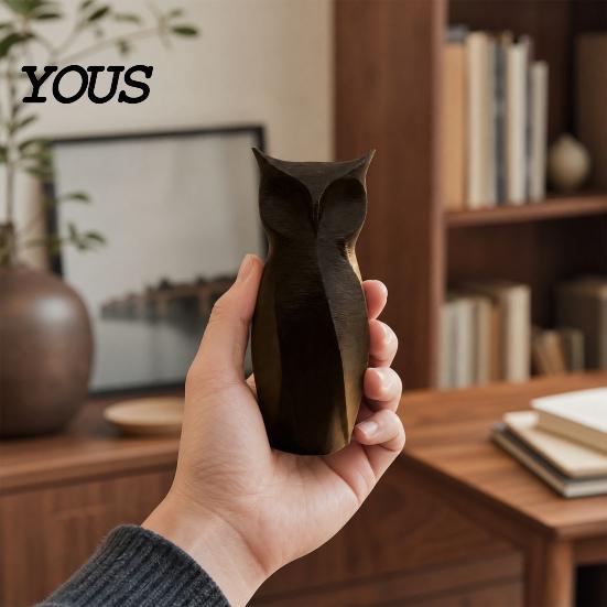 Geometric Owl Figure 3D Printed Abstract Figurine, Modern Minimalist Night Statue Statue, Decorative Bird Sculpture for Home Office Decoration