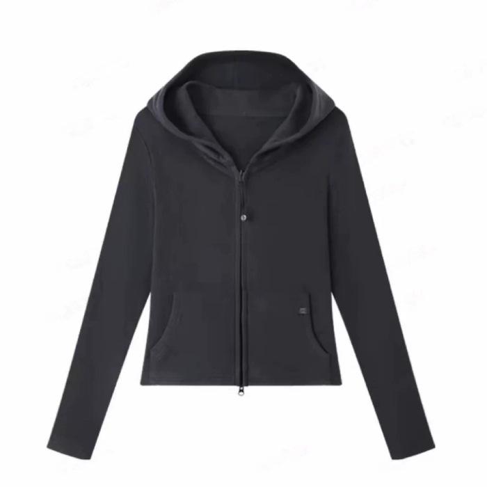 

Women s Slim-Fit Double-Zipper Hooded Fleece Shirt for Autumn/Winter - Wear Alone or as a Base Layer XL темно-серого