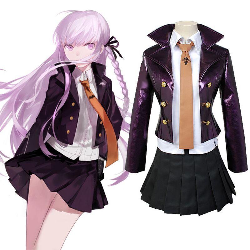 Danganronpa Kyoko Danganronpa Kirigiri Cosplay Costume Dress Set Gloves With