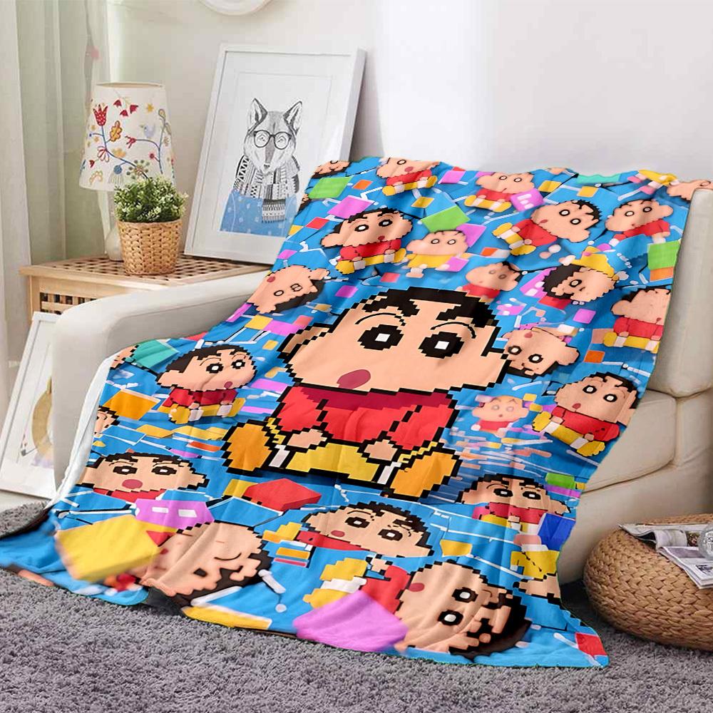 1pc Crayon Shin chan Blanket Lightweight Flannel Blanket Throw Blanket For Sofa, Bed, Travel, Camping, Livingroom, Office, Couch