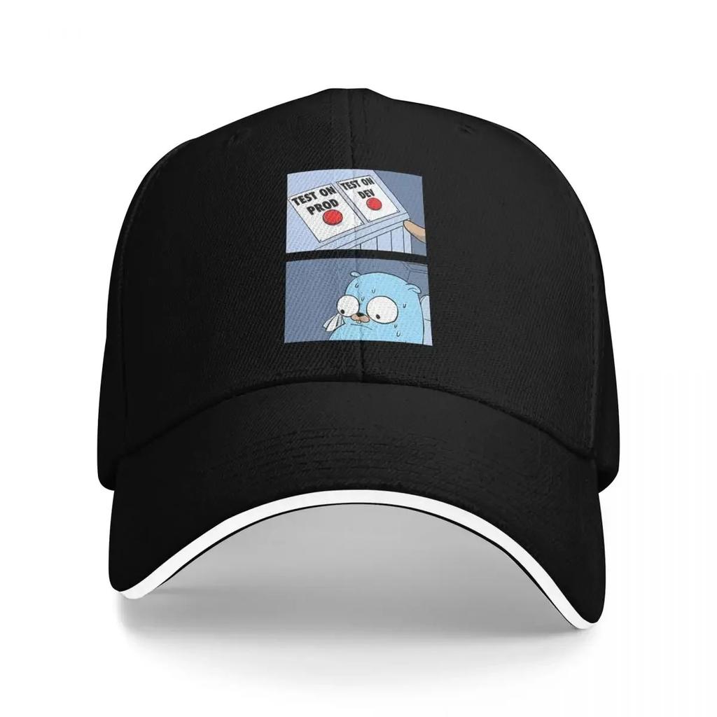 Funy Tshirt Golang Gopher Breathable Design Ball Cap Cap For Unisex Cap Man Summer