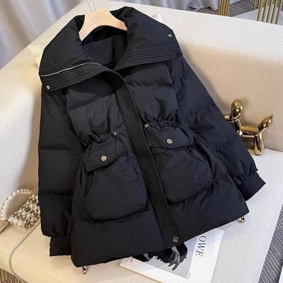 Winter Short Stand Collar Thicken Bread Jacket Puffer Ottwear Women's Jacket Drawstring Cotton-padded Clothes Down Coat Parkas