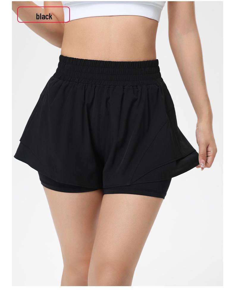 Women's Quick-Dry High-Waist Running Shorts and Yoga Pants Combo