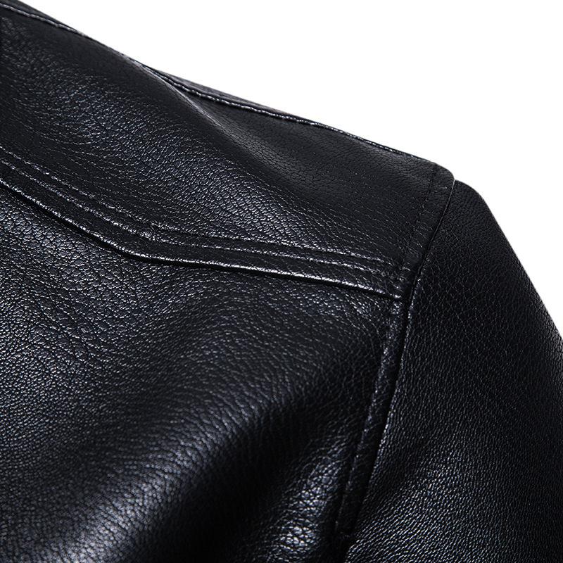 Верхняя кожаная куртка мужская осенне-зимняя кожаная куртка легкая деловая повседневная — фото 2