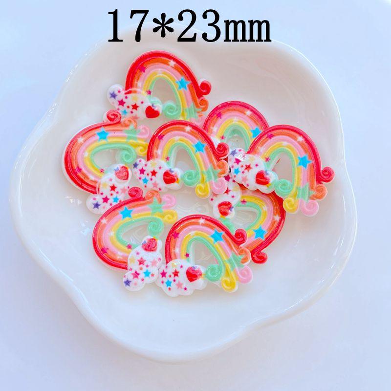 10Pcs New Cute Mini Shiny Rainbow Resin Series Flat Back Cabochons Scrapbooking DIY Jewelry Craft Decoration Accessories