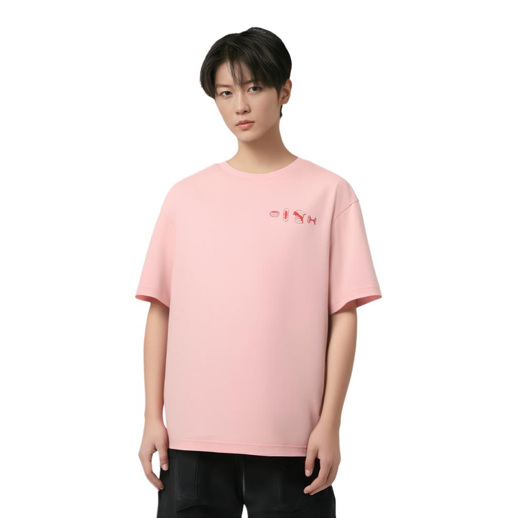 Puma Classic Versatile Fashion Solid Color Short Sleeve Dopamine T-Shirt Unisex Tops Pink 633335-19