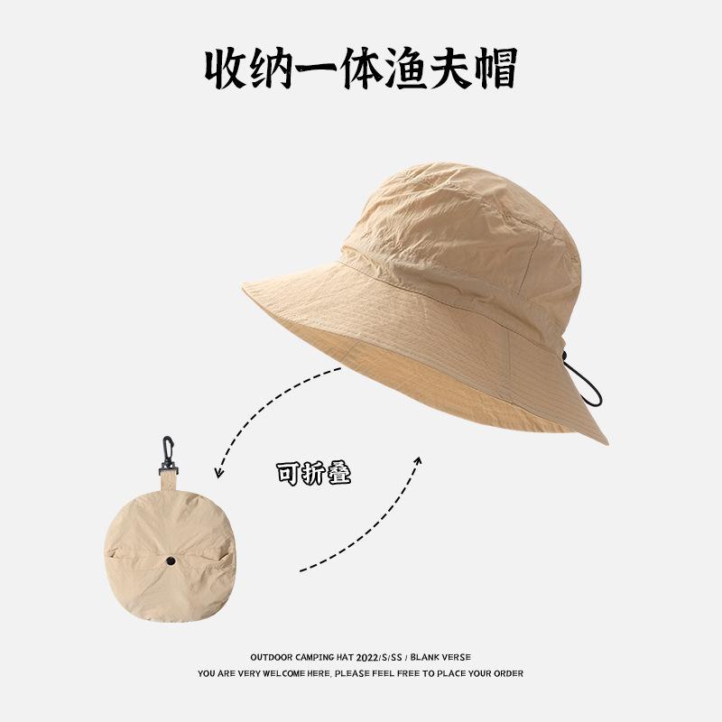 New summer can store large edge shading anti-ultraviolet bucket hat tourism outdoor mountaineering camping sun hat tide