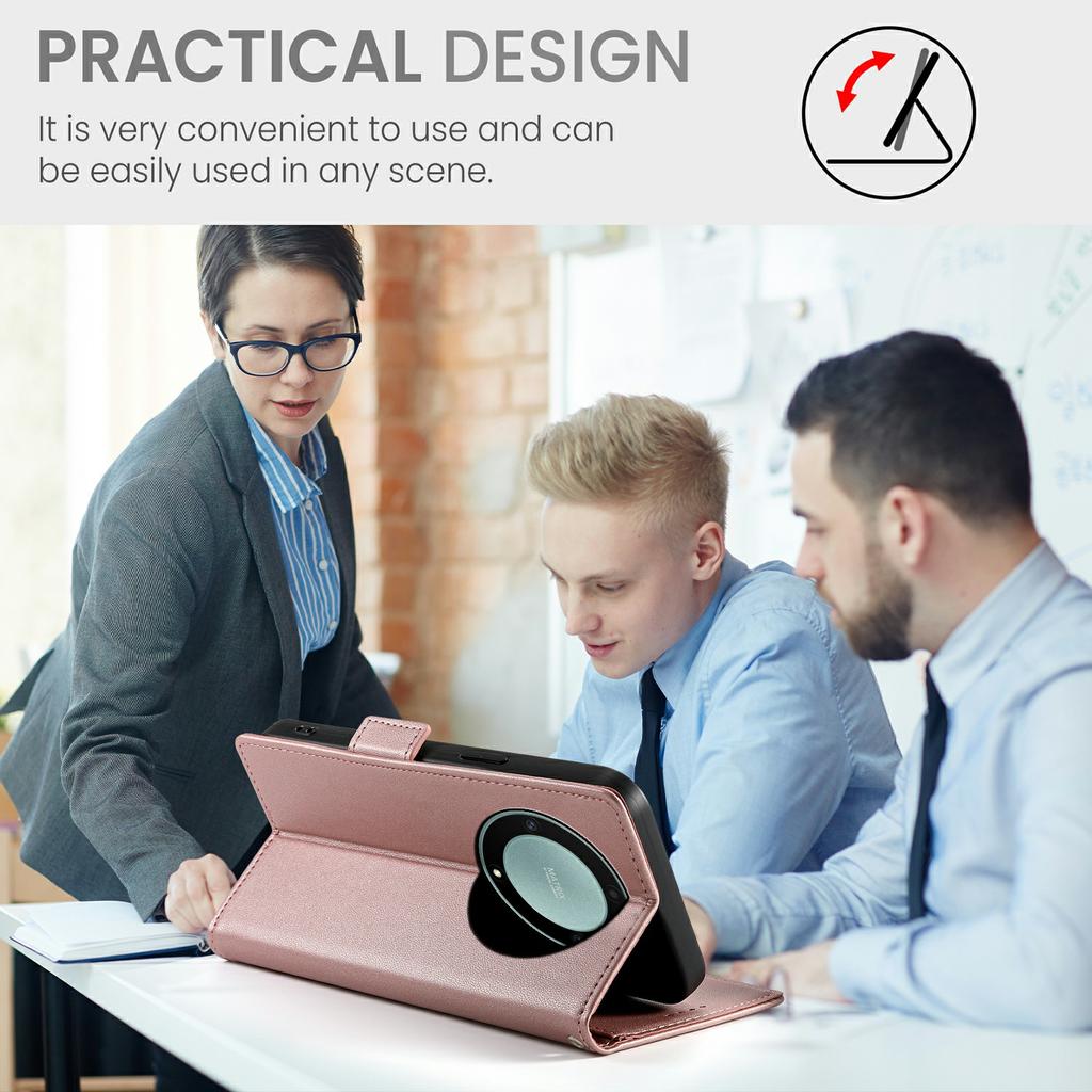 Stand Case for Honor Magic8 Lite 5G/X70 5G/X9d 5G PU Leather Wallet Phone Cover